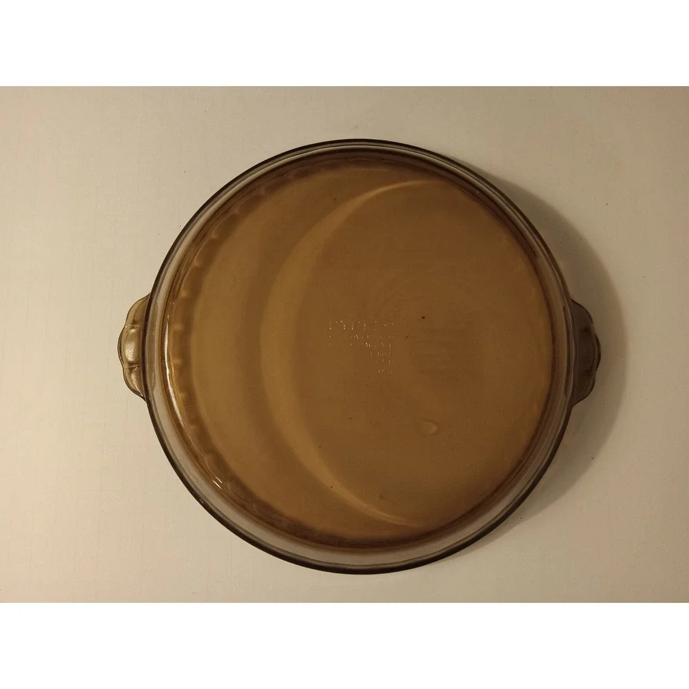 Pyrex 229 Amber Pie Pan Deep Dish Scalloped Edge Plate Vintage 9.5 Inch